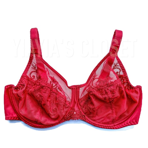 Empreinte 36D Apolline 07158 Embroidered Underwire Full Cup Bra in Fever - Picture 3 of 16